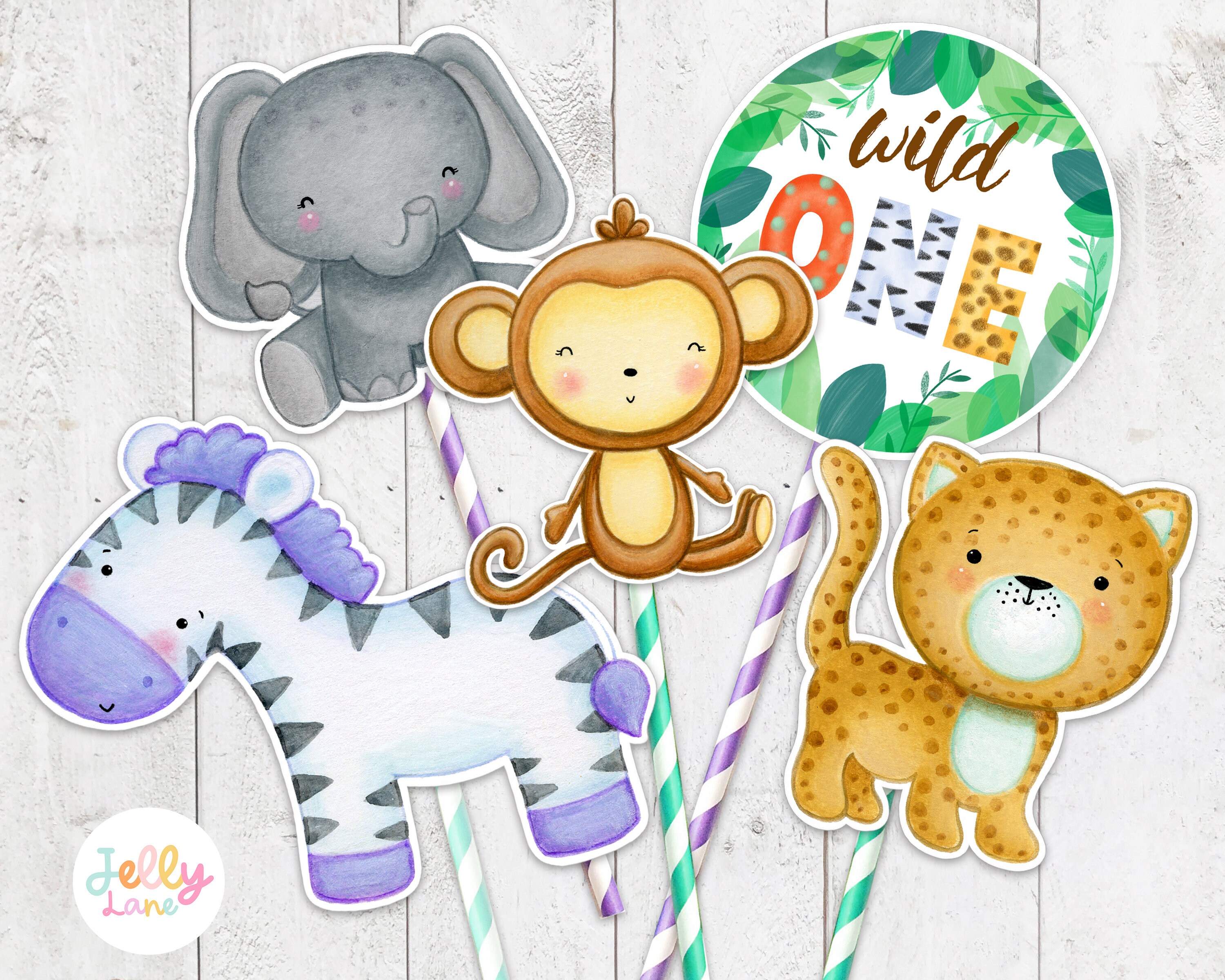Printable Jungle Animal Decorations Safari Animals 1st Etsy