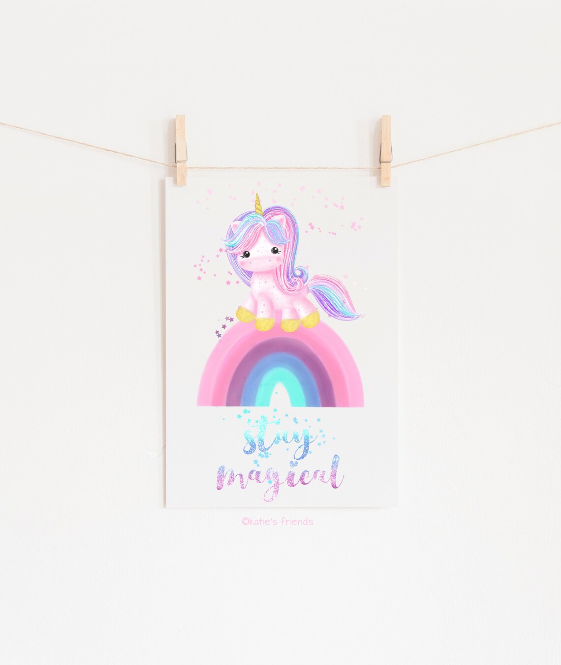 Rainbow Unicorn Clipart Watercolor Unicorns and Rainbows Etsy