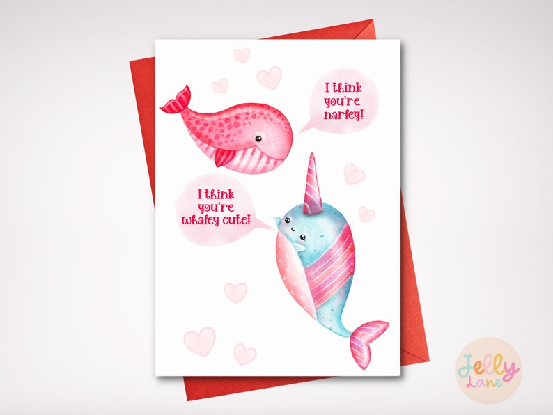 Watercolor Whale Clipart Valentine Whales Clipart Printable - Etsy