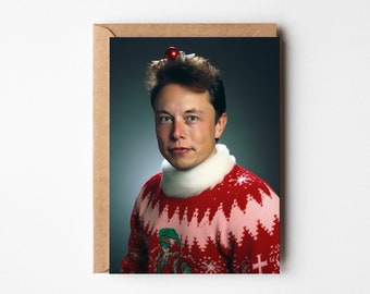 Elon Musk 1980s Christmas, Elon Xmas, Funny Christmas card for him, For Dad, Twitter Funny, Tesla, Card for Him, Boyfriend Gift Christmas