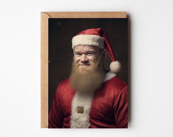 Wayne Rooney dressed as Santa, Cursed AI, Christmas card, Funny Christmas, Football fan Christmas gift, Football card, for him, Boyfriend