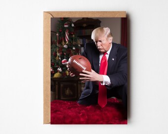 Christmas card, Cursed AI, Donald Trump, American Football, Christmas for Dad, Christmas Sister, Joke card, Pack of 10, 20, 50