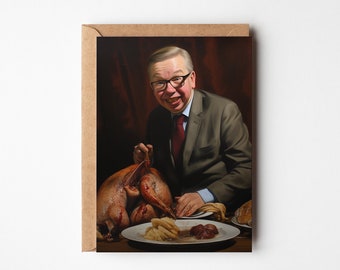 Michael Gove at Christmas, Terrifying Christmas cards, UK Politics, Fuck the Tories, Christmas, For him, For Her, Pedges Houseboat