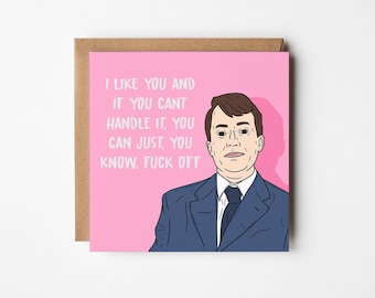 Mark Corrigan, Peep Show, Funny Valentine Card, Humorous Anniversary Card, Valentines card, Funny Valentines Card, for Her, for Him