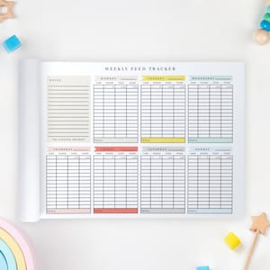 Weekly Feed Tracker Notepad