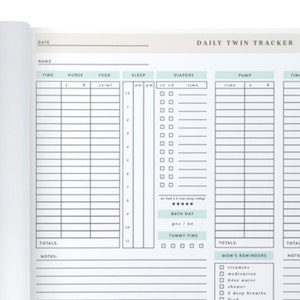 Daily Twin Tracker Note Pad 8.5x11 image 4