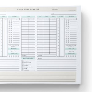 Daily Twin Tracker Note Pad 8.5x11 image 5