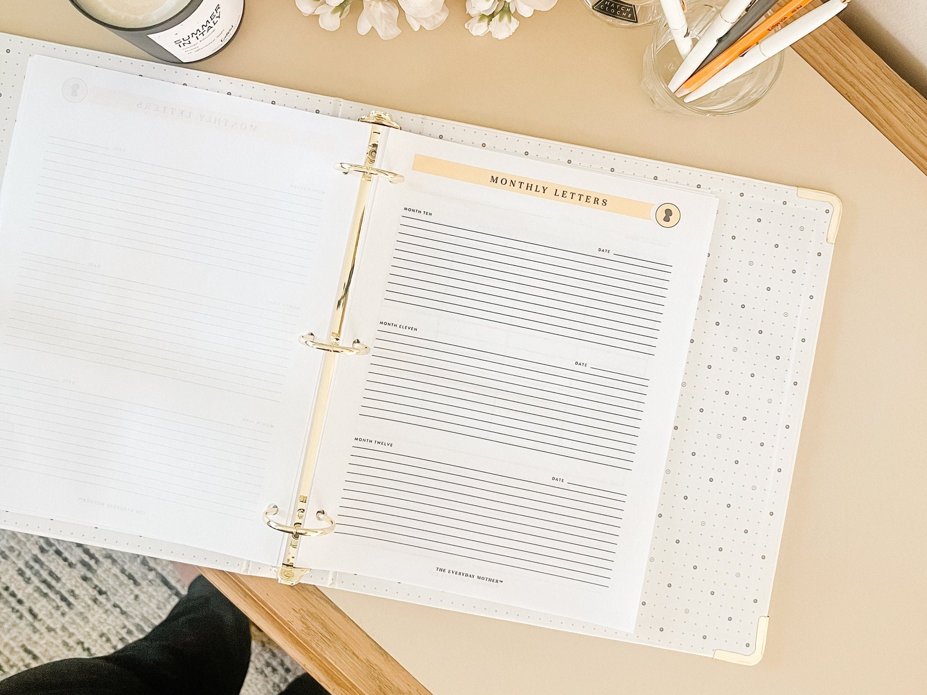 Printable Baby Monthly Letter Notes | DIY Baby Tracking Log Book | Feed ...