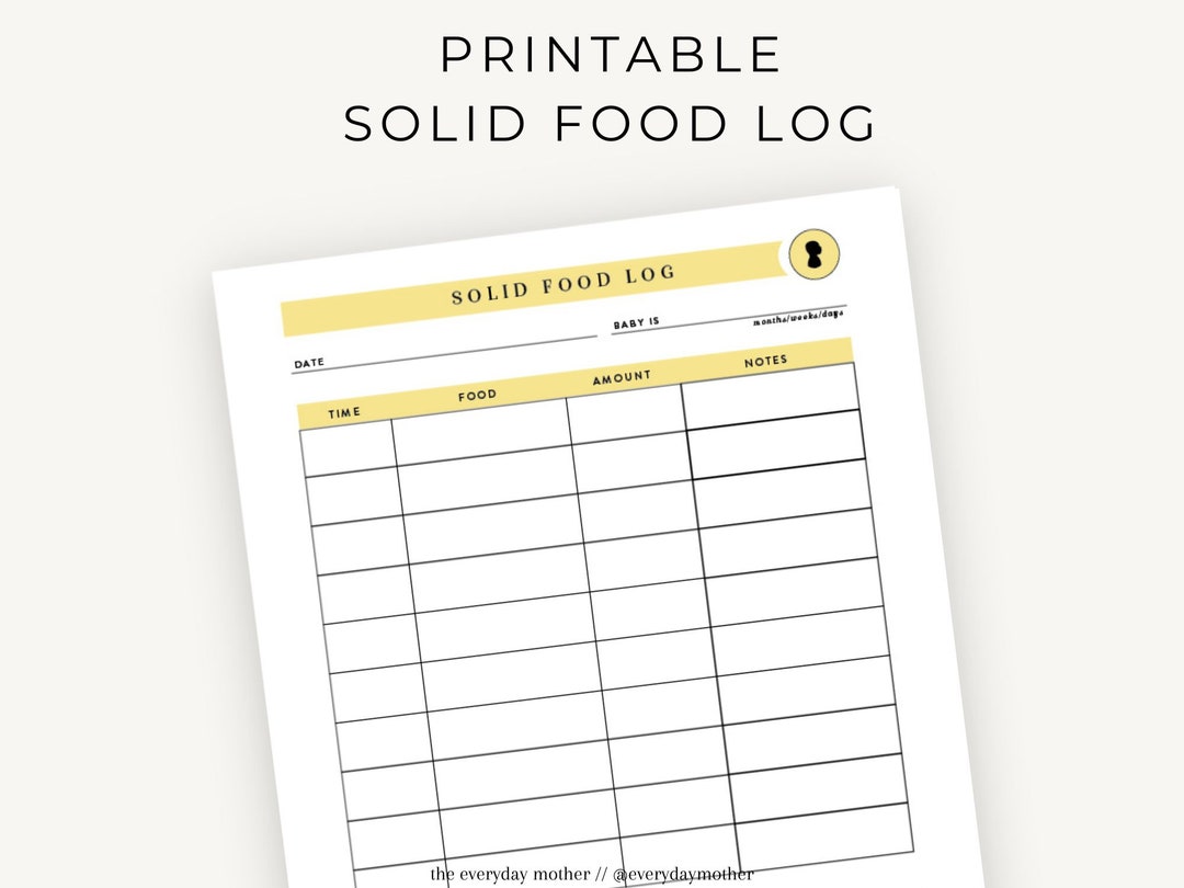 Printable Daily Baby Solid Food Log DIY Baby Tracking Log Book Feed Log Pumping Log Newborn printable-daily-baby-solid-food-log-diy-baby-tracking-log-book-feed-log-pumping-log-newborn