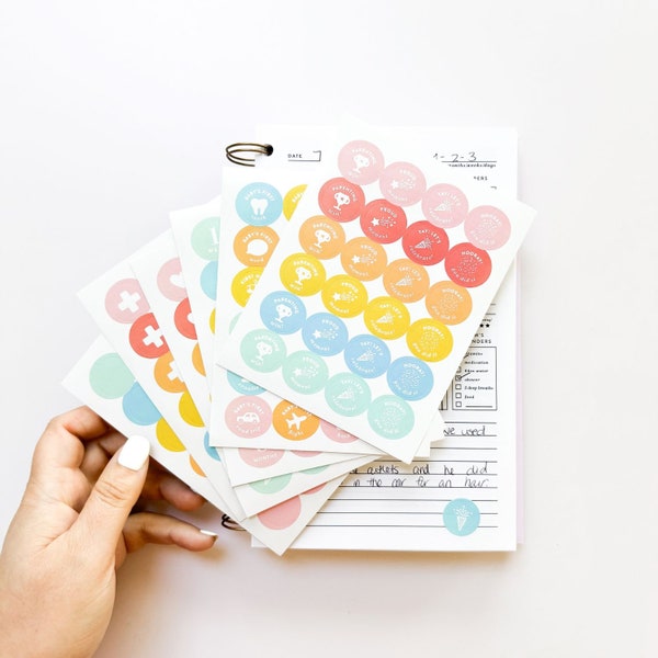 144 Colorful Baby Milestone Stickers - The Everyday Mother Daily Newborn Journal