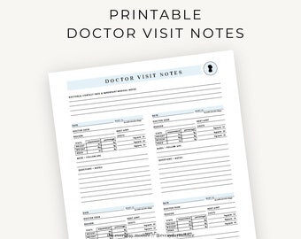Printable Doctor Visit Note for Newborns and Babies | DIY Baby Tracking Book | Pumping Log | Newborn Journal | The Everyday Mother