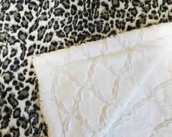 Leopard print minky blanket, baby cuddle blanket, soft travel blanket, animal print blanket, cute baby blanket, gift for baby girl