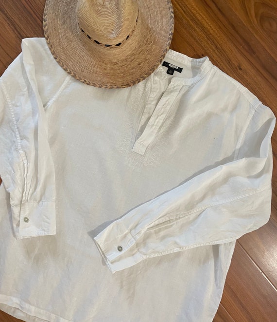 Linen shirt 100% linen tunic top classic Coastal C