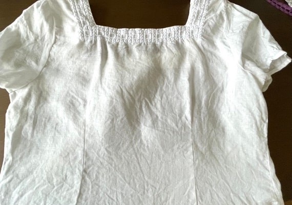 Linen Shirt 100% linen  Classic Peasant Top Coast… - image 4