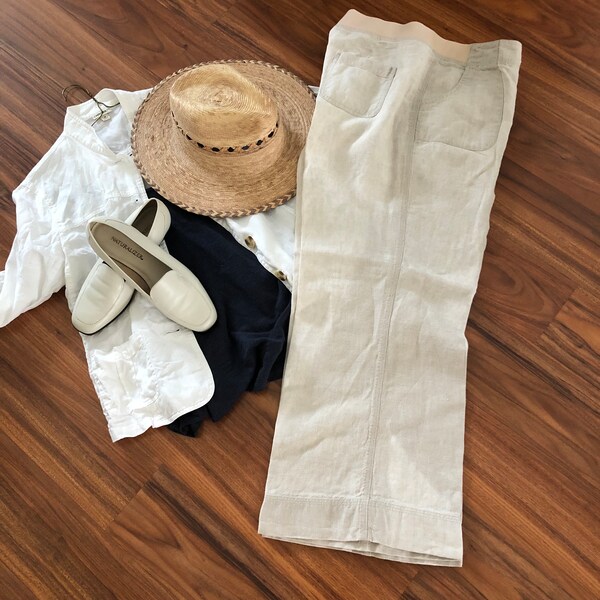 Linen pants 100% linen slacks Classic  Old money quiet luxury Timeless Coastal Cowboy Capsule Wardrobe 14