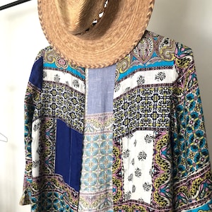 Linen Duster 100% linen vest jacket cardigan Boho Kimono Coverup Quiet Luxury Boho Coastal Cowboy Patchwork small