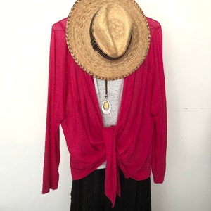 Linen Duster 100% linen knit jersey jacket cardigan sweater Lagenlook  Hoodie coverup sweater