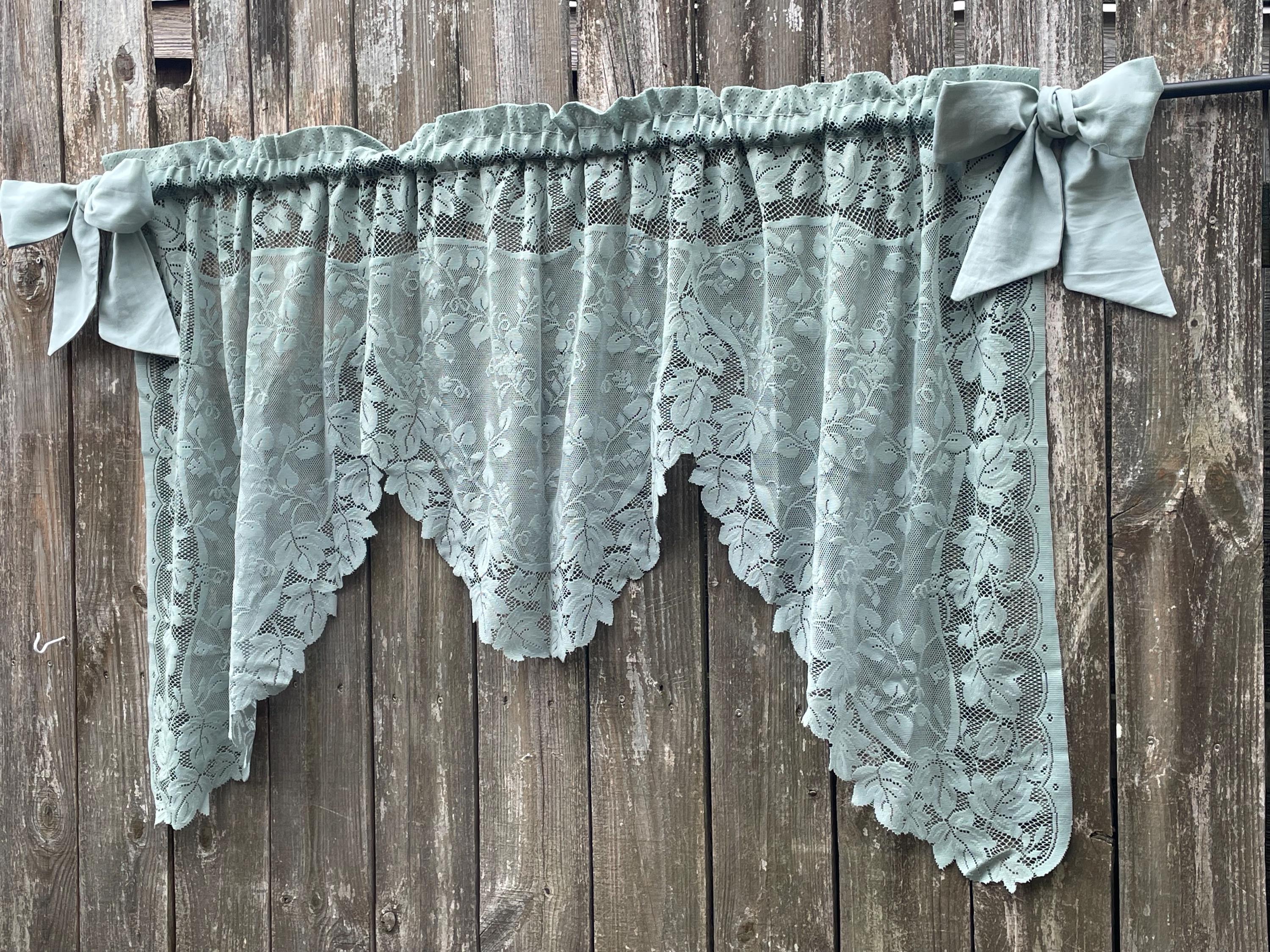 Vintage Lace Swag Valance French Country Curtains Cottagecore