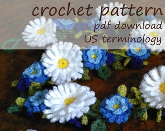 crochet daisy garland pattern//pdf//spring wedding//floral crochet décor//festival garland//flower garland//everlasting flowers