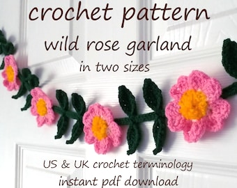 wild rose garland pdf crochet pattern