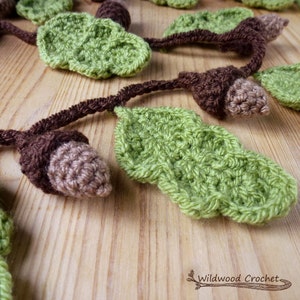 Oak Leaf and Acorn Garland Crochet Pattern Pdf//woodland Décor ...