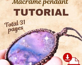 Lezione di tecnica per realizzare un ciondolo in macramè con pietre (tutorial in PDF) Come realizzare un ciondolo in macramè di base