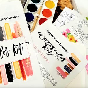 Watercolor Kit for Beginners, booklet; tips, techniques, fun drills, high quality materials, Watercolor painting for starters