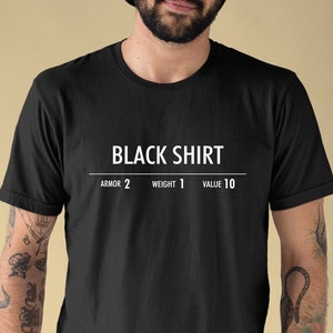 Black Shirt - Skyrim Inspired - Gift for Gamers