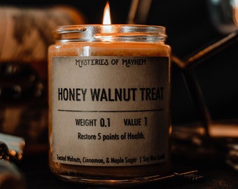 Honey Walnut Treat - Toasted Walnuts, Cinnamon, and Maple Sugar Scented, Skyrim Inspired, Gamer Gift