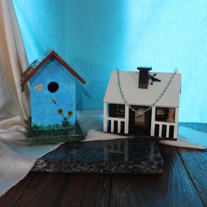 Bird House, Birdhouse, Large Birdhouse, Birdhouse Cabin, Painted Birdhouse, Garden Art,  Whimsical Birdhouses, Free Shipping