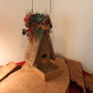 Decorate or use it outside great for Kids watching, Hand made Bird House Time, Outdoors Patio Decorating, Solid Wood Decorative Bird House