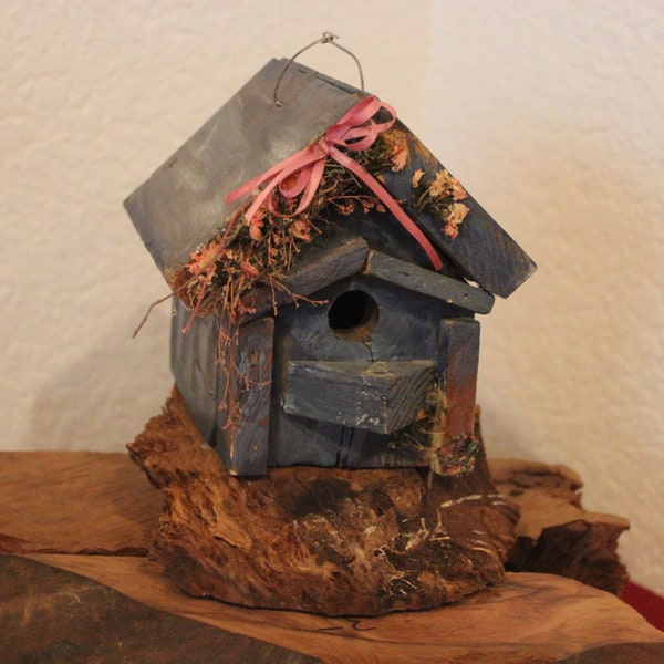 Miniature Bird House, Winter or Spring Bird House, Perfect Mother Day,Fathers Day Gift, Outdoors Patio Decorating, FREE SHIPPING