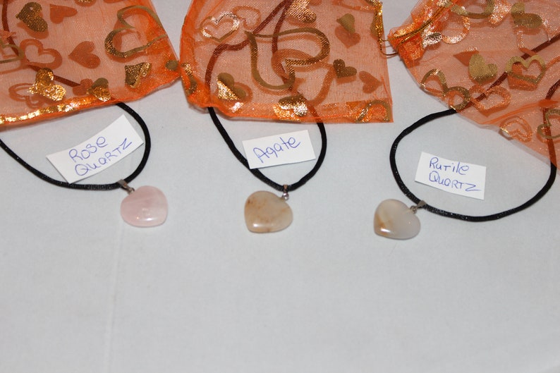 12 heart pendants Stones come from the world Heart from around the world FREE SHIPPING decorative Gift bag included