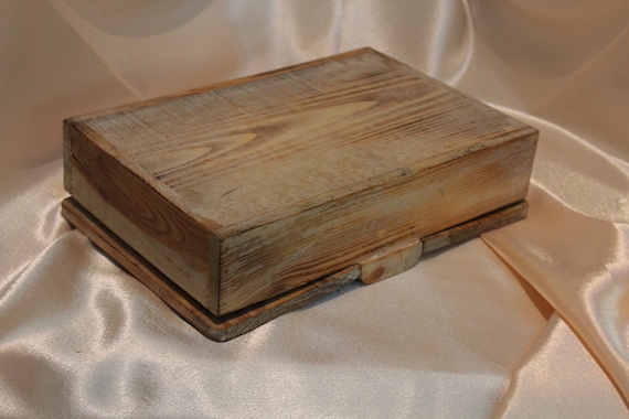 Western Wood Trinket Box double hinged lid USPS Parcel Ground included