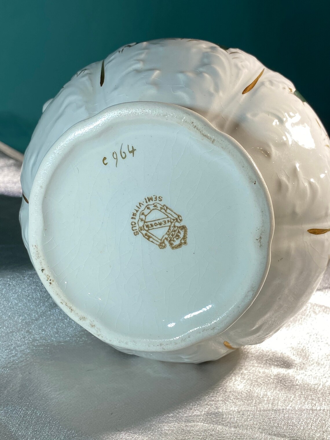 Mercer Vase Porcelain SemiVitreous China Gold Trim Andrea by Etsy