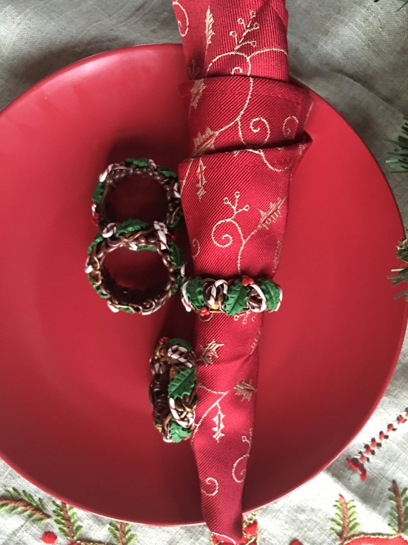 Napkin ring gift handmade napkin ring Christmas 4 napkin Etsy
