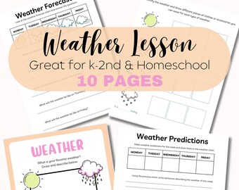 Weather Unit Study, Nature Study, Science Printable, Homeschool Science, Science Unit, Weather bundle, kindergarten 1st grade