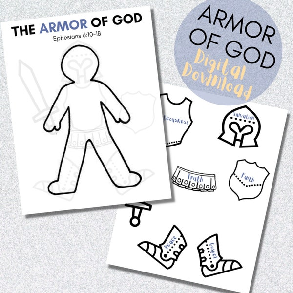 Armor of God Printable Bible study kids, Armor of God craft, Sunday School Lesson, Sunday school Crafts, Sunday school printables, Armour