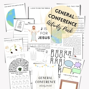 General Conference Packet for kids Primary, 2025 General Conference activities kids, LDS Primary kids activity, Come follow me Primary 2025