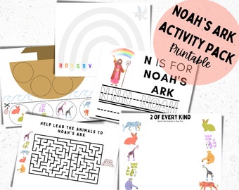 Noah's Ark Printable Bible study kids, Noahs ark craft, Sunday School Lesson, Sunday school Crafts, Sunday school printables, Come follow me