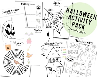 Halloween Activity book, halloween games, kids preschool halloween, Homeschool Activity, Halloween Craft, coloring page, Halloween busy book