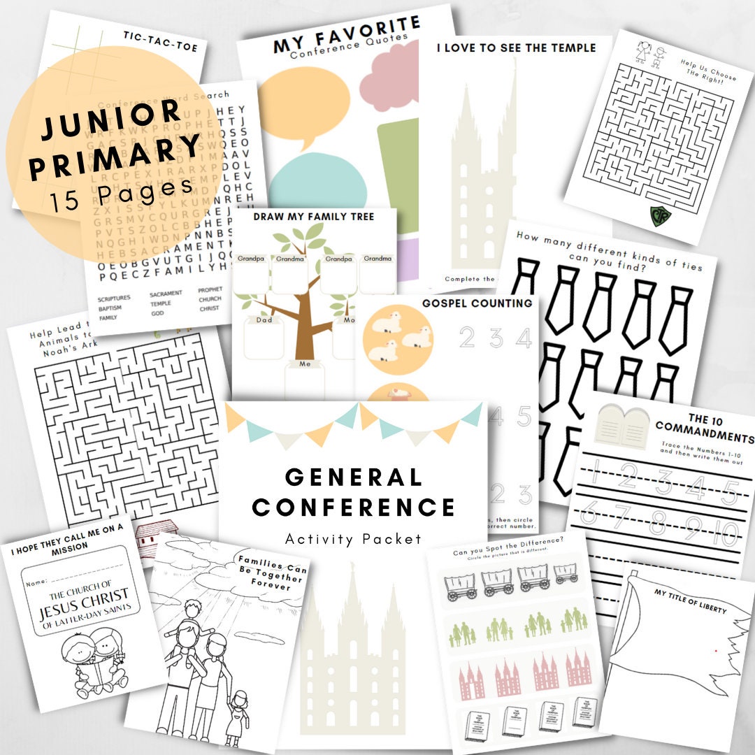 General Conference Activity Packet for Kids Primary, General Conference