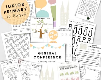 General Conference Activity Packet for kids Primary, General Conference activities kids,  Primary kids activity, Come follow me Primary 2024