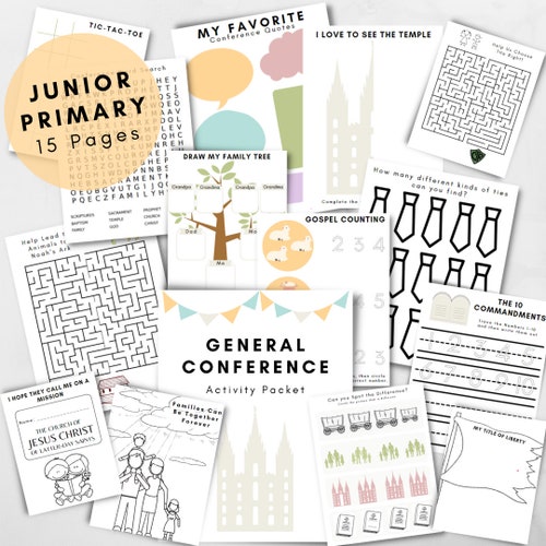 General Conference Activity Packet Etsy