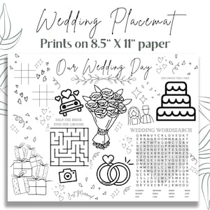 Hochzeit Malvorlagen, Hochzeit Malvorlagen, Hochzeit Aktivität, Hochzeit Tischset, Empfang Spiel, Hochzeit Aktivität Tischset, Kindertisch