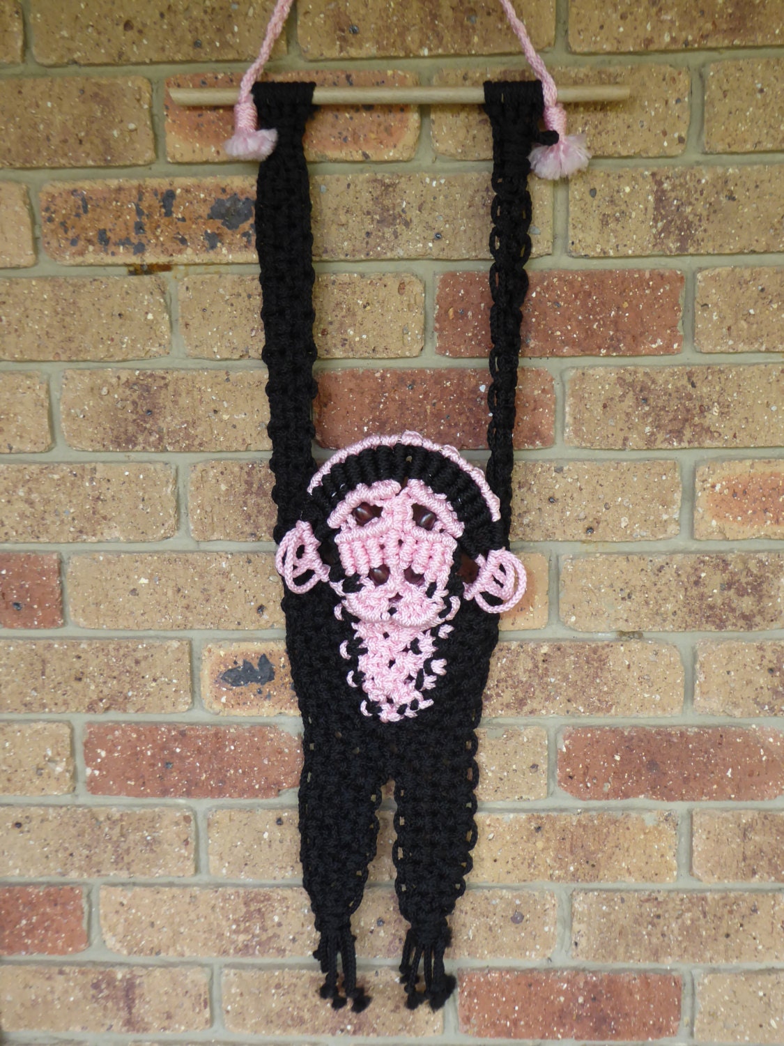 Macrame monkey wall hanging Etsy