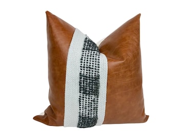 etsy leather pillow
