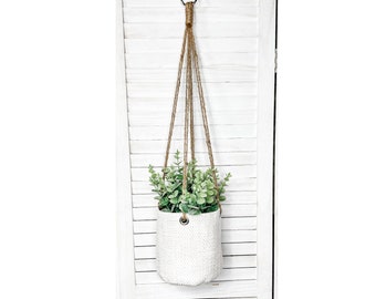 Hanging Plant Basket | Basket | Boho Plant Basket | Fabric Planter