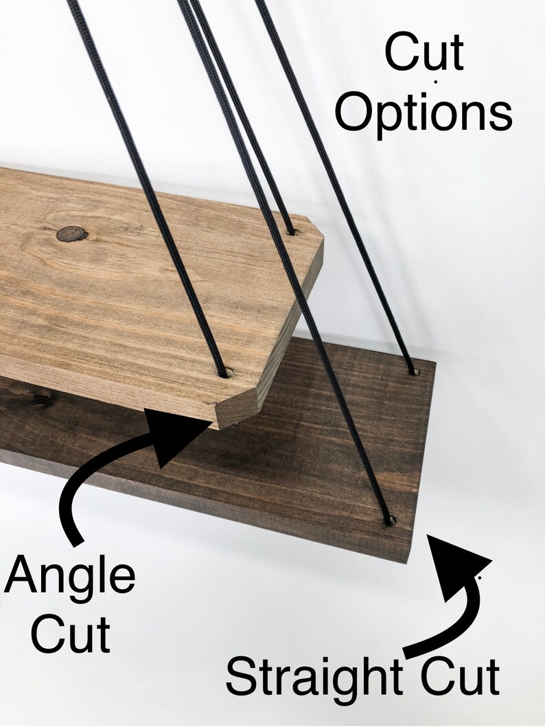 Wood Hanging Shelves Espresso Stain Minimalist Shelves Etsy