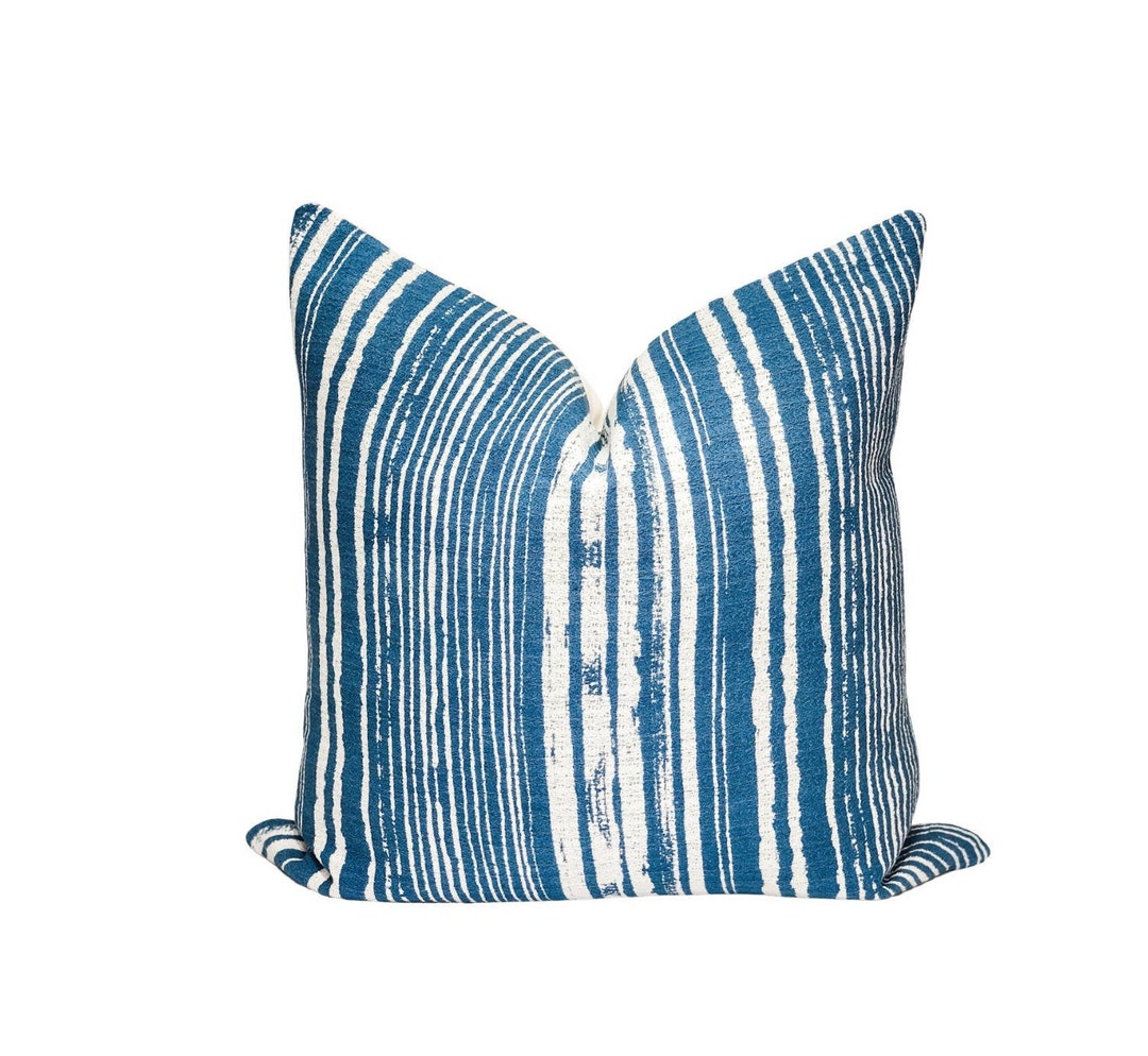 Blue, White Woven Pillow Cover Boho Pillow Cover Throw Pillow Decorative Pillow Accent Pillow
